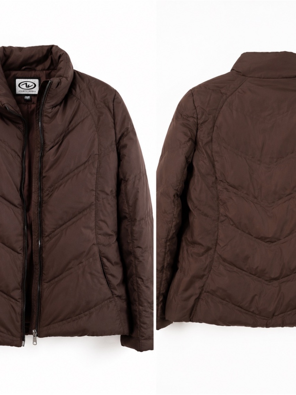 Athletic Works Women's Quilted Puffer Jacket in Brown
